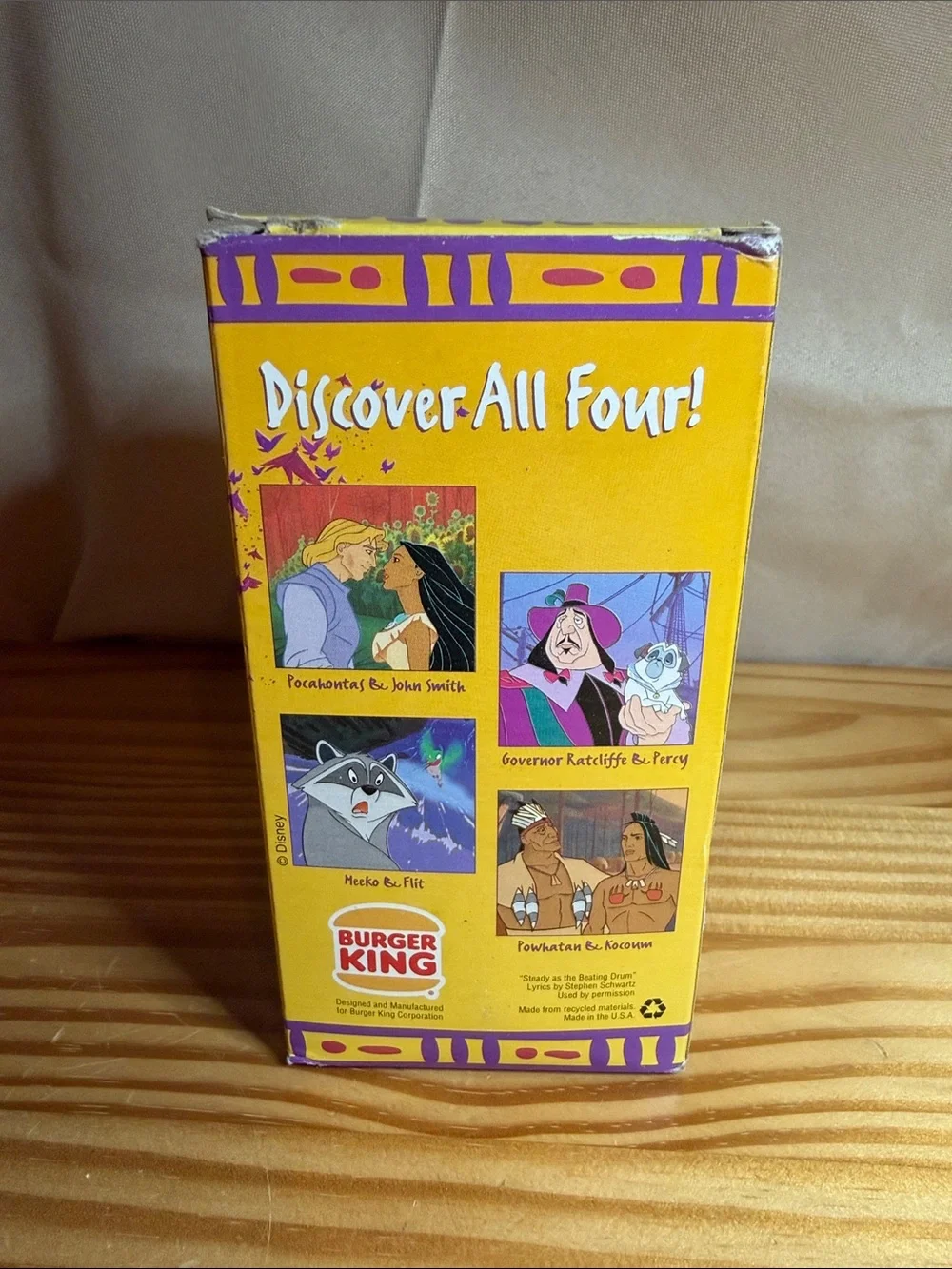 Vintage 1994 Disney Pocahontas Burger King Plastic Cup NIB